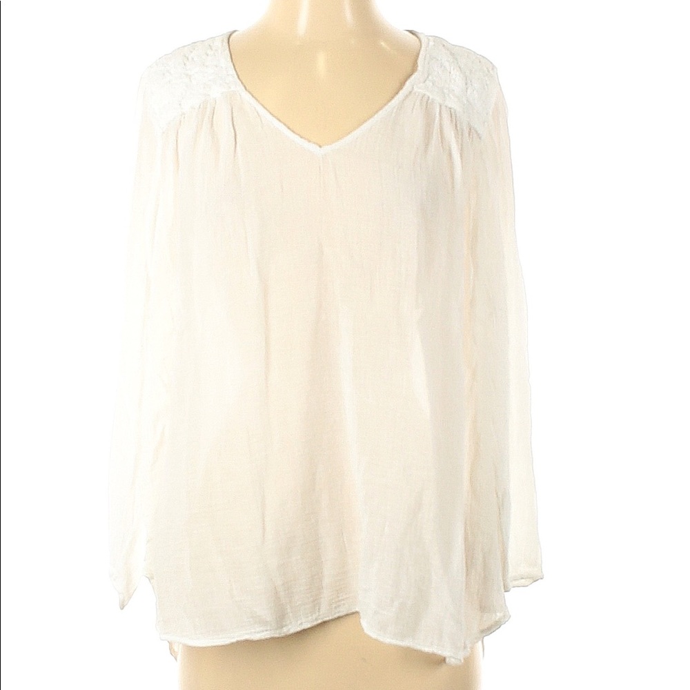 Current Elliot boho ruched top, white, one size
